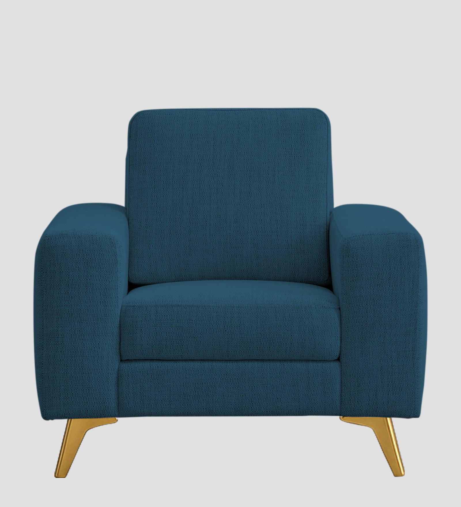 Quba Fabric 1 Seater Sofa In Eclipse Blue Colour