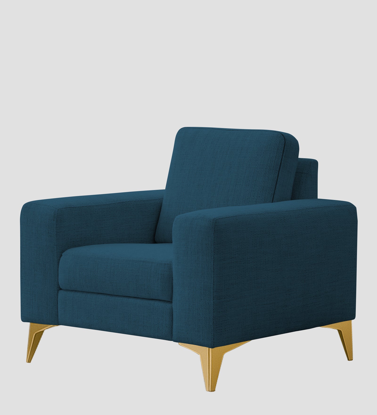 Quba Fabric 1 Seater Sofa In Eclipse Blue Colour