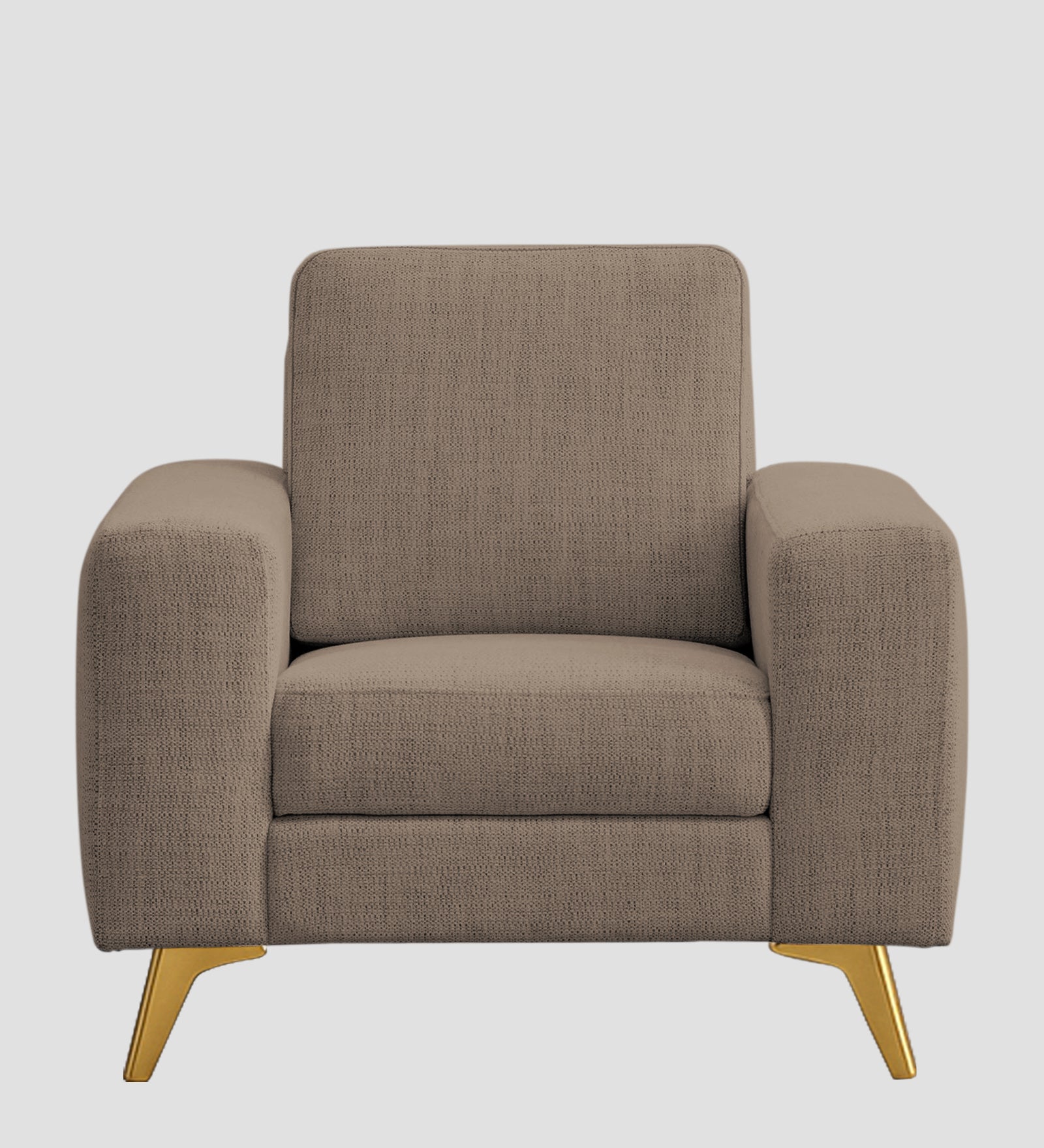 Quba Fabric 1 Seater Sofa In Nut Beige Colour