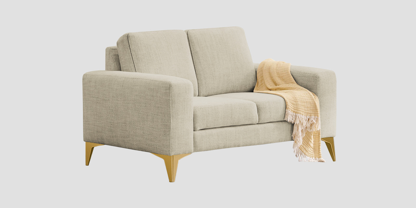 Quba Fabric 2 Seater Sofa In Maple Cream Colour