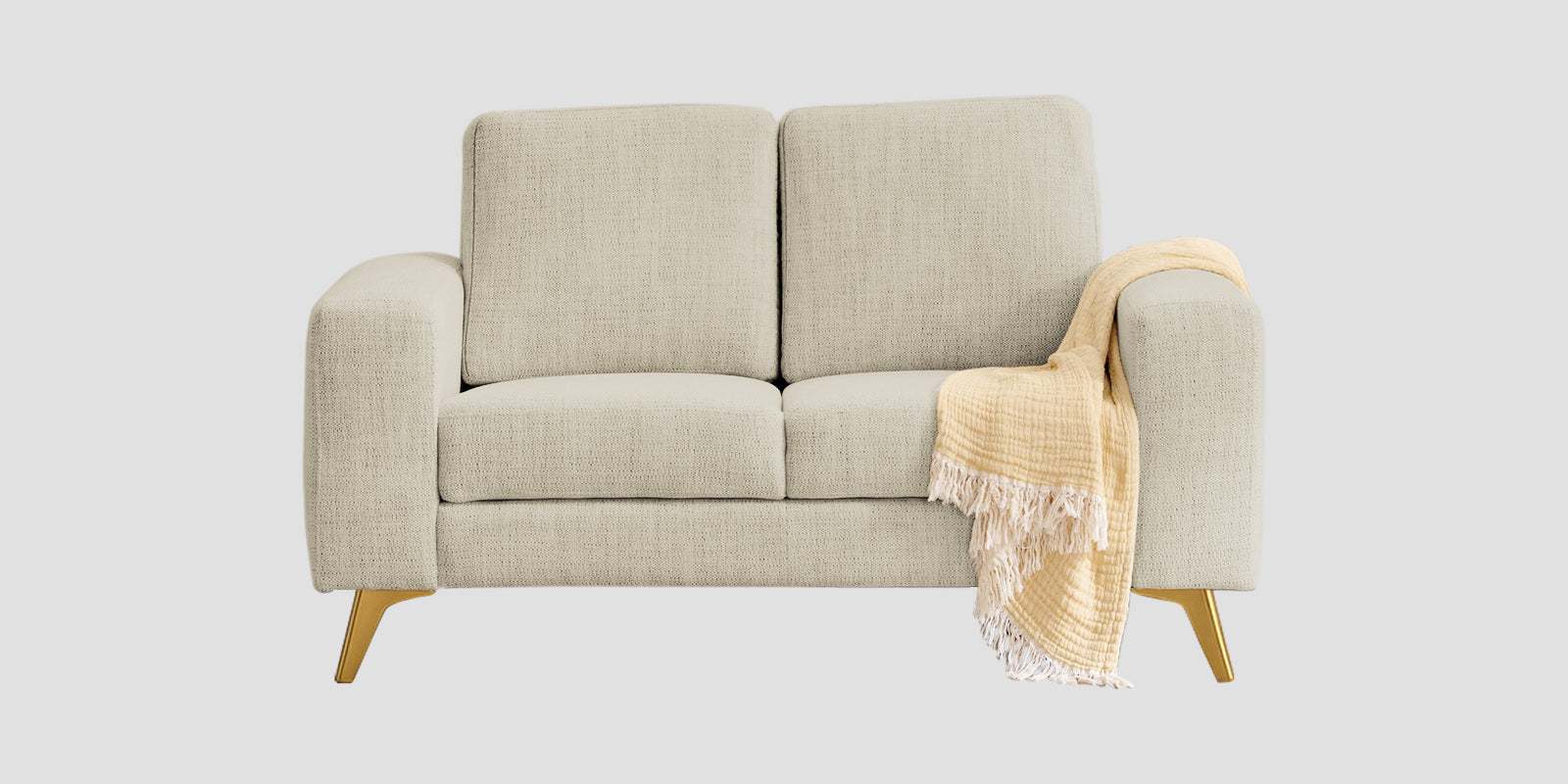 Quba Fabric 2 Seater Sofa In Maple Cream Colour