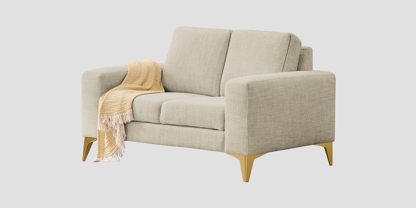 Quba Fabric 2 Seater Sofa In Maple Cream Colour