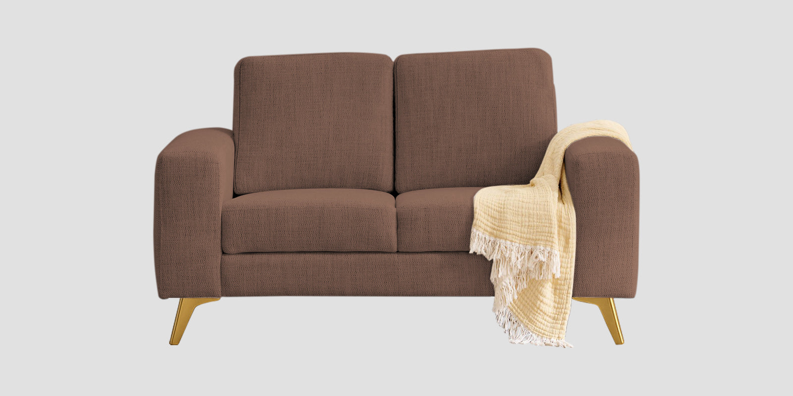 Quba Fabric 2 Seater Sofa In Latte Brown Colour