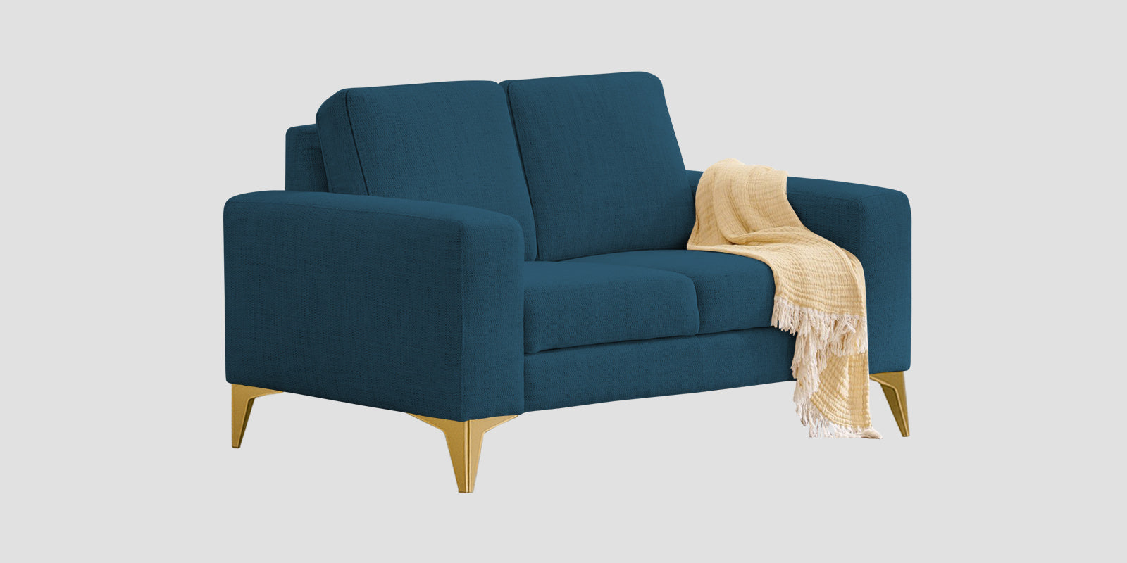 Quba Fabric 2 Seater Sofa In Eclipse Blue Colour