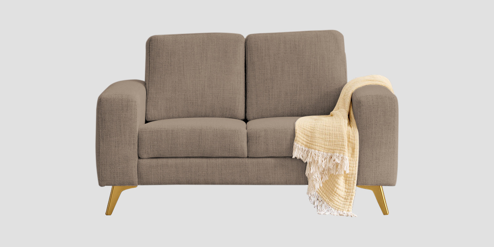 Quba Fabric 2 Seater Sofa In Nut Beige Colour