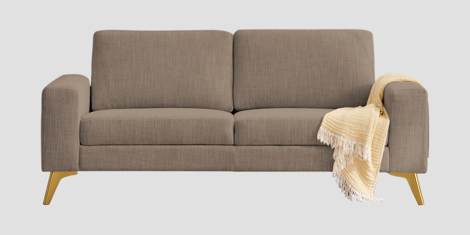 Quba Fabric 3 Seater Sofa In Nut Beige Colour