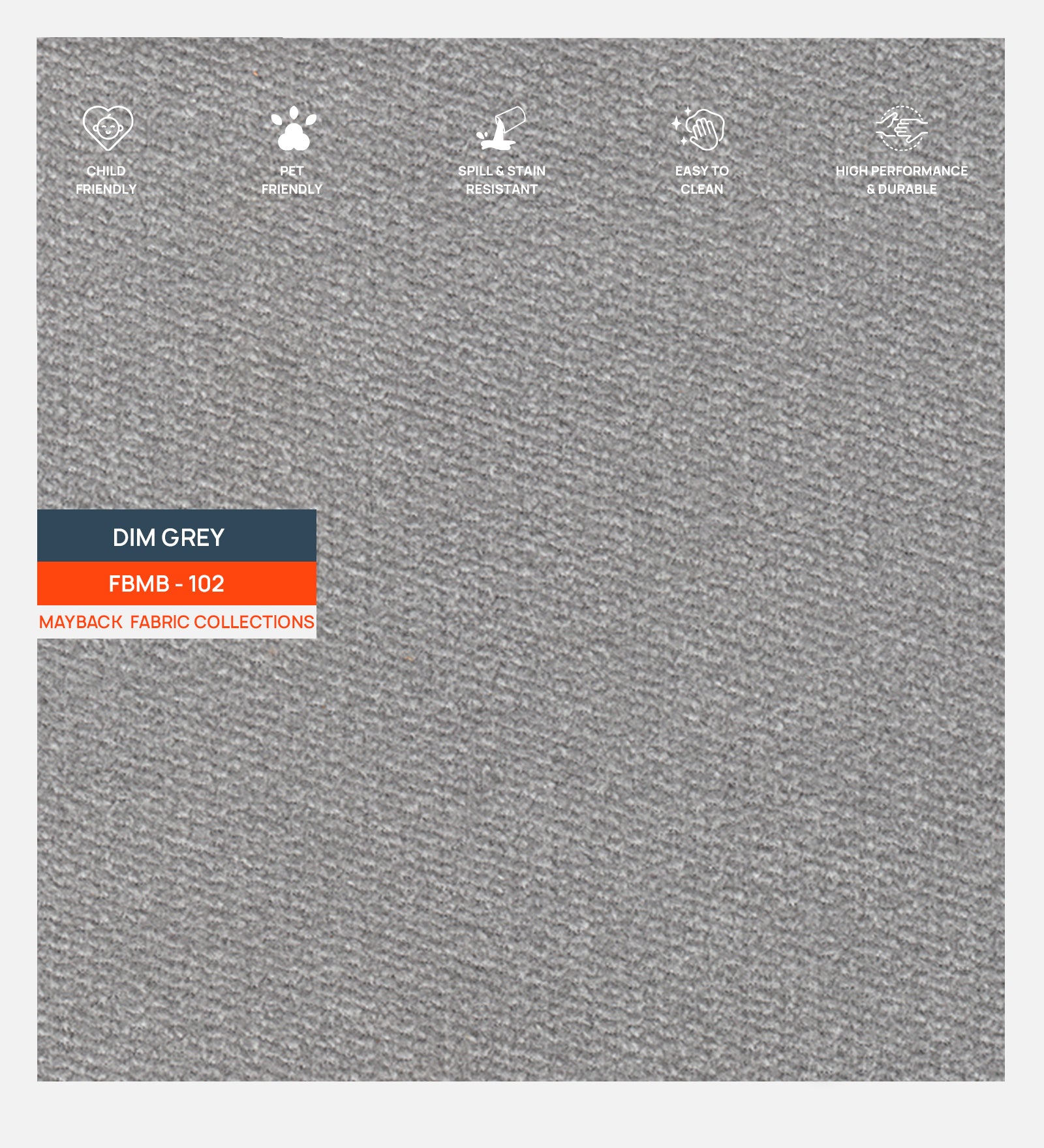 Rana Fabric 1 Seater Sofa In Dim Grey Colour