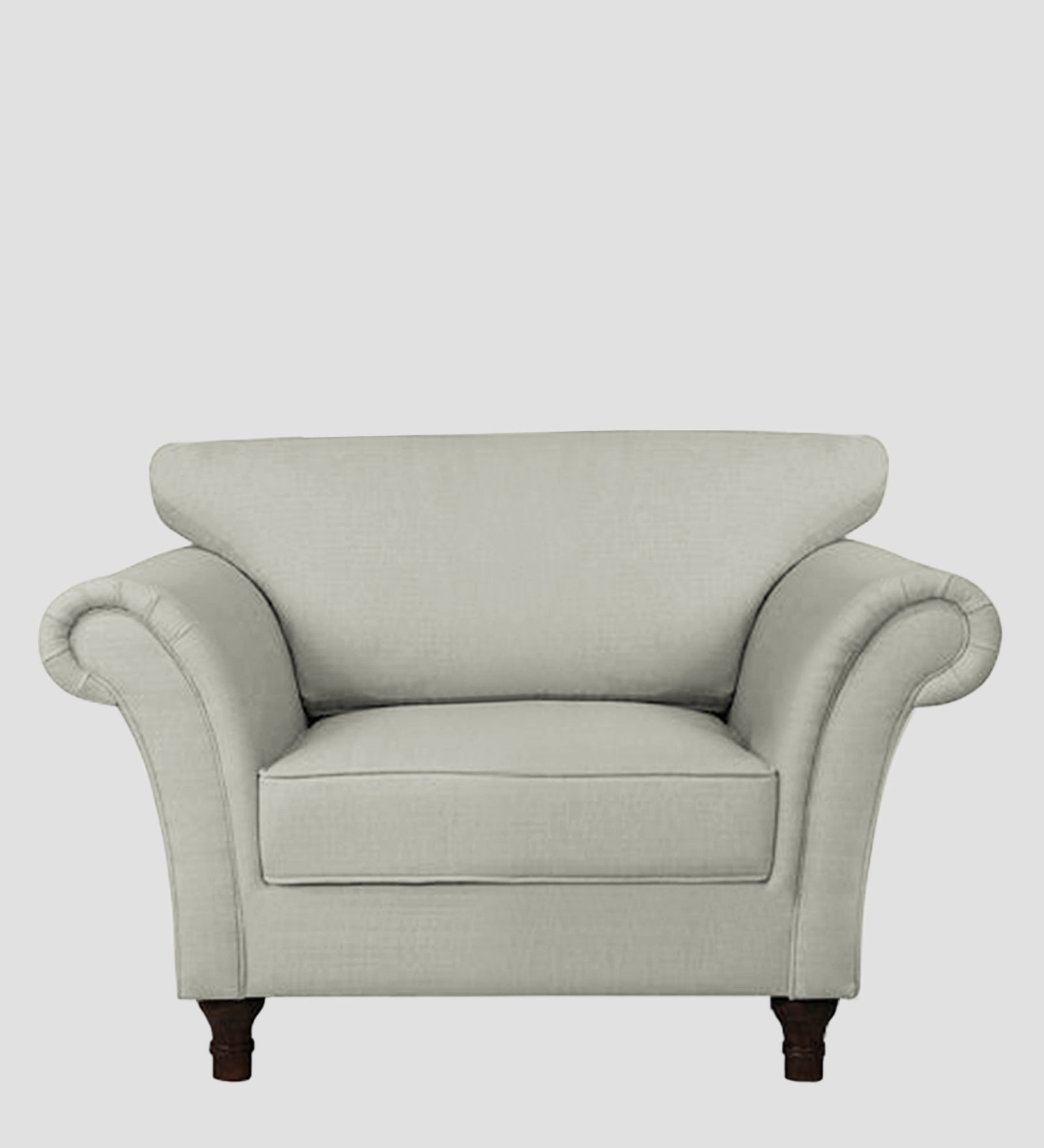 Rana Fabric 1 Seater Sofa In Pearl White Colour