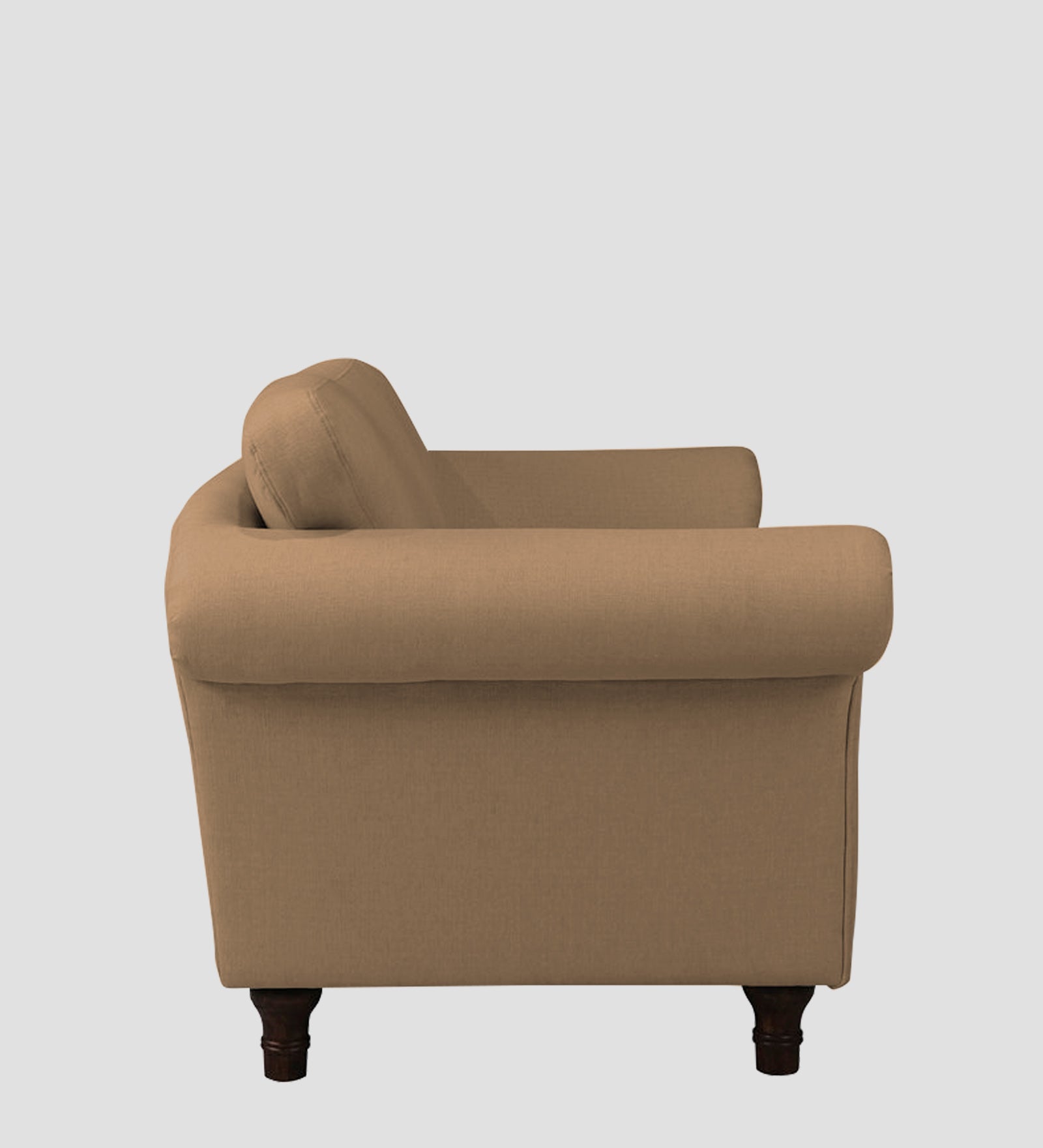 Rana Fabric 1 Seater Sofa In Copper Brown Colour