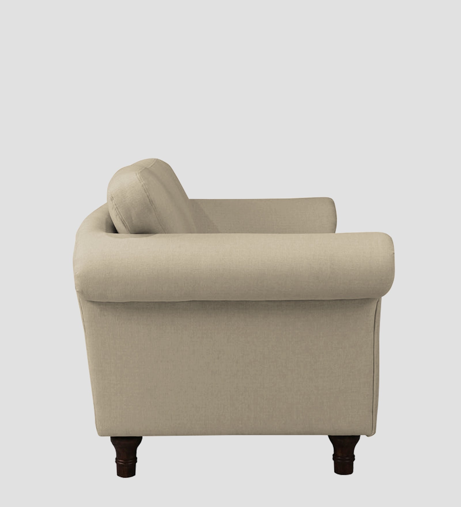 Rana Fabric 1 Seater Sofa In Cotton Beige Colour