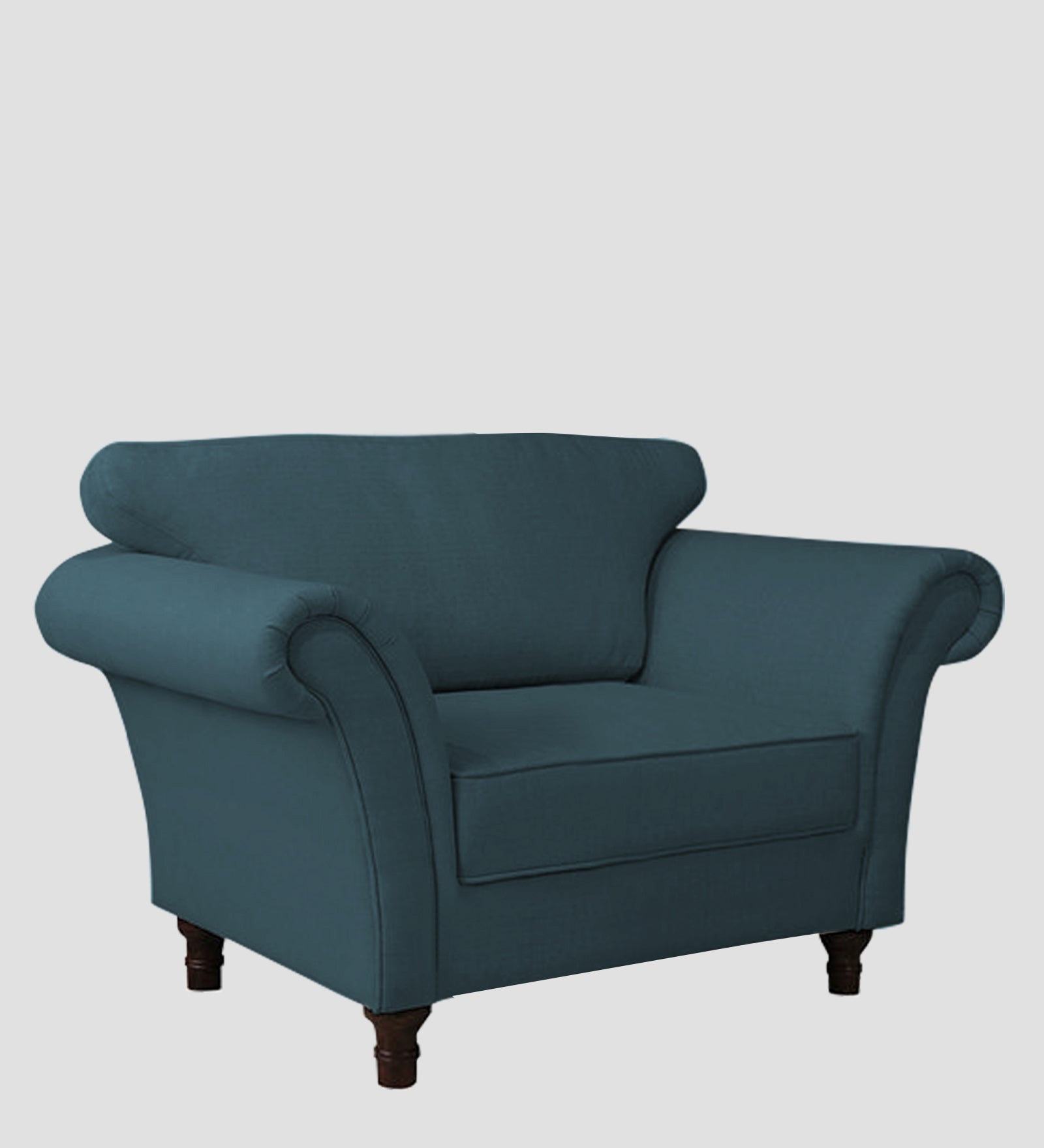 Rana Fabric 1 Seater Sofa In Sea Blue Colour