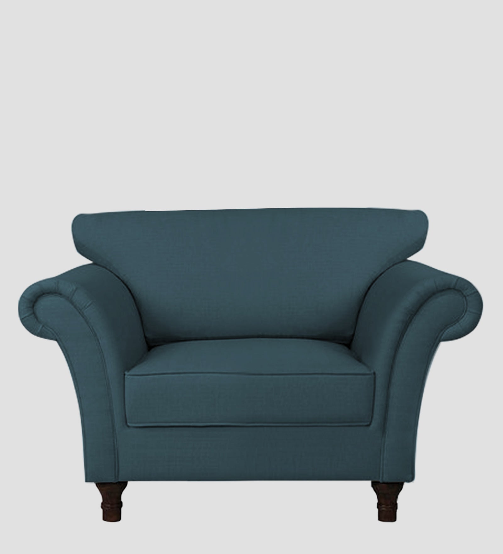 Rana Fabric 1 Seater Sofa In Sea Blue Colour