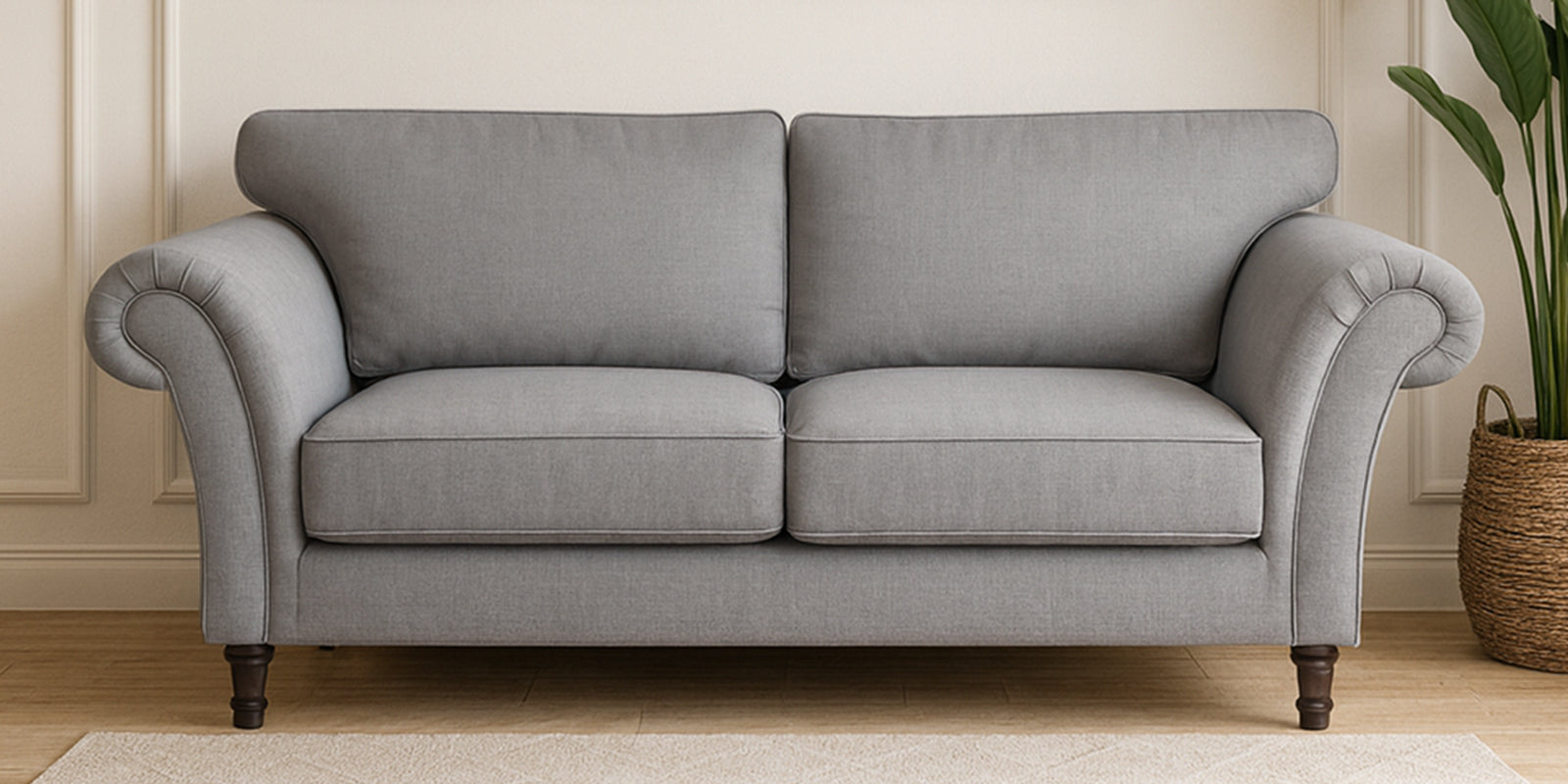 Rana Fabric 2 Seater Sofa In Dim Grey Colour
