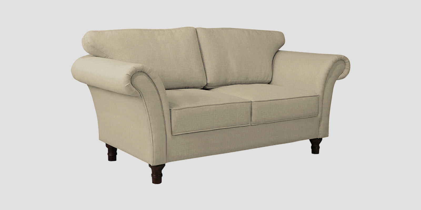 Rana Fabric 2 Seater Sofa In Cotton Beige Colour