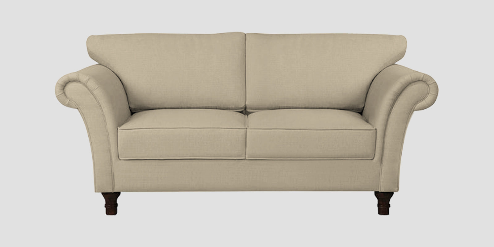 Rana Fabric 2 Seater Sofa In Cotton Beige Colour