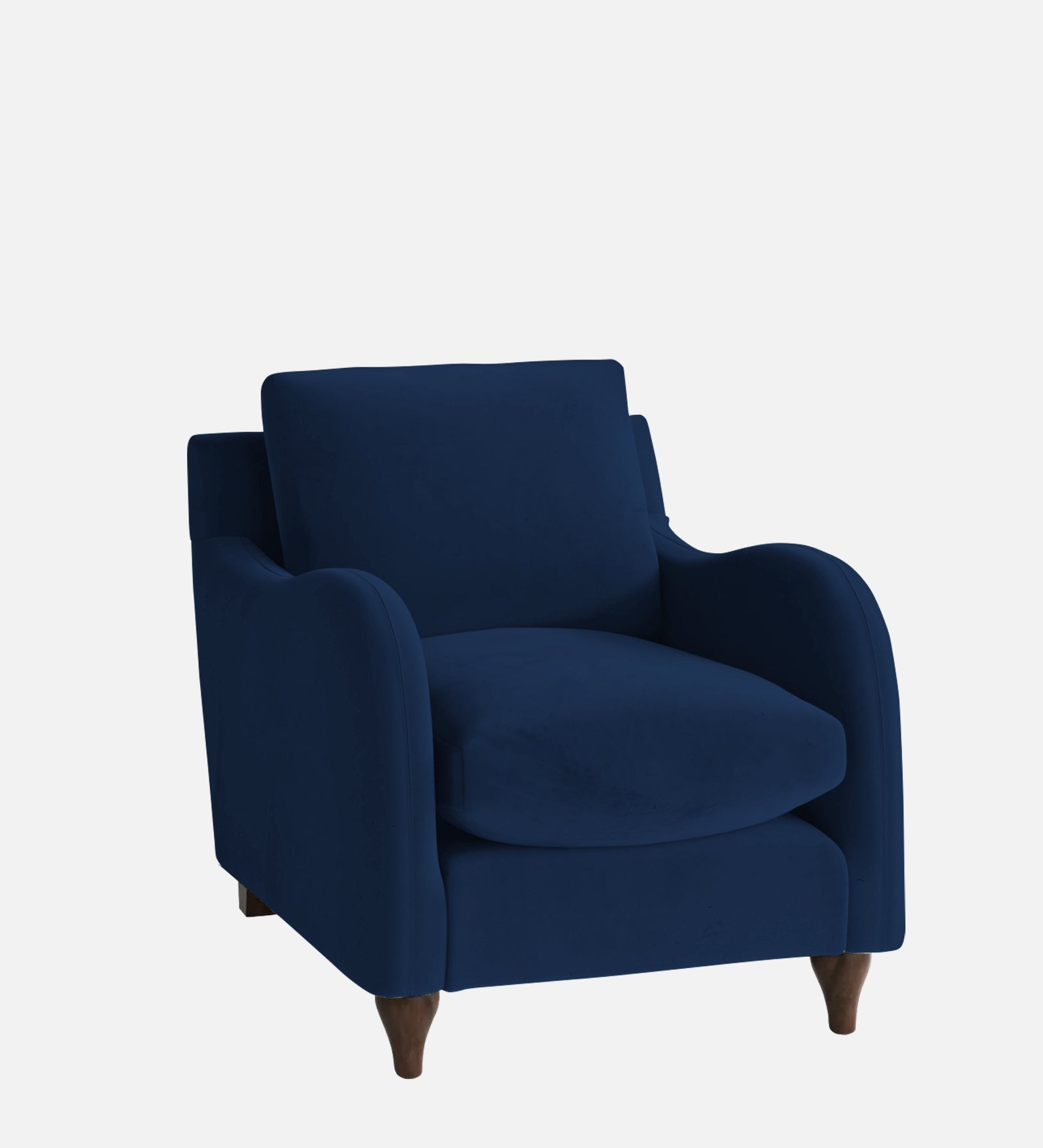 Sally Velvet 1 Seater Sofa In Imperial Blue Colour