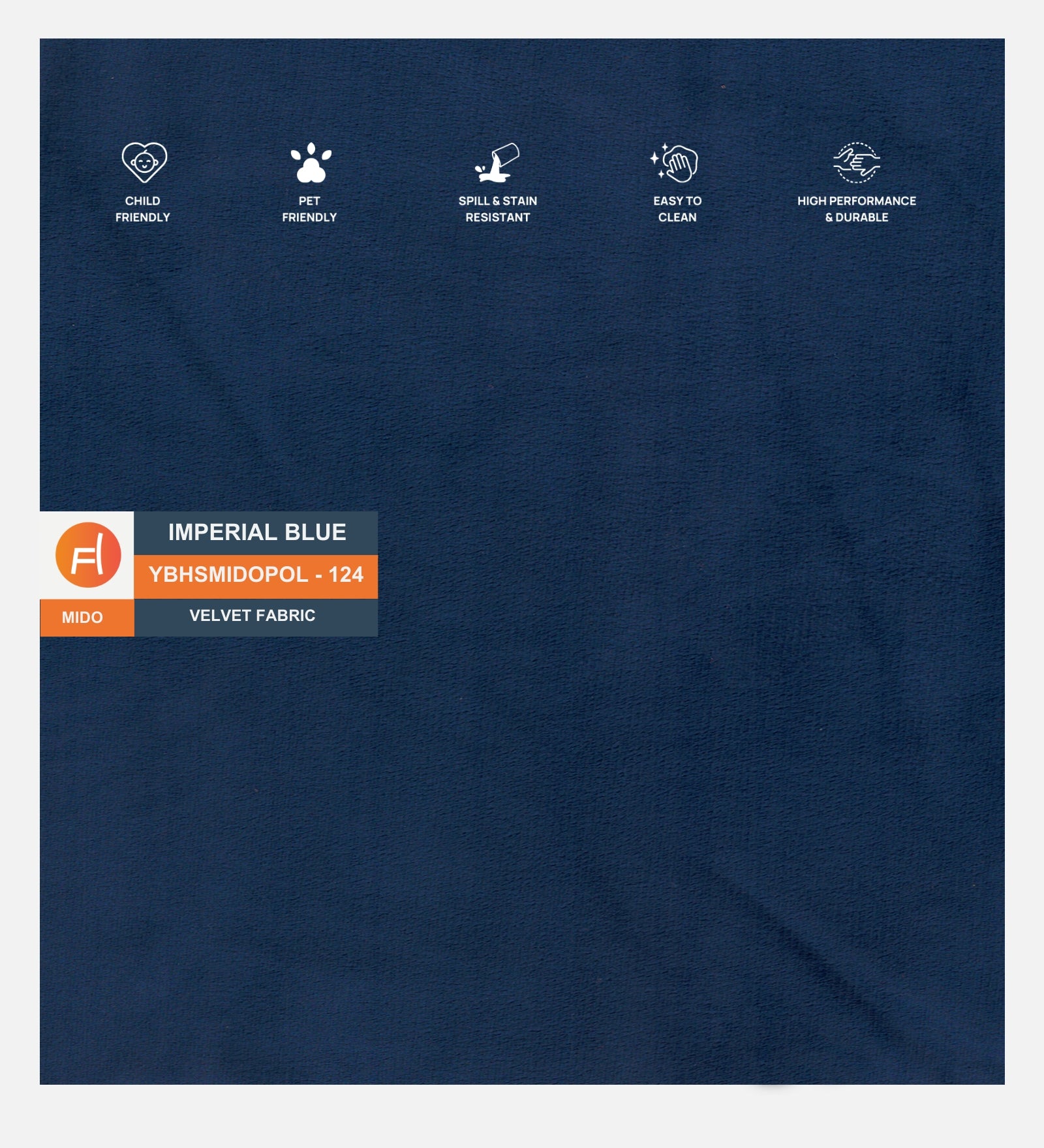 Sally Velvet 1 Seater Sofa In Imperial Blue Colour