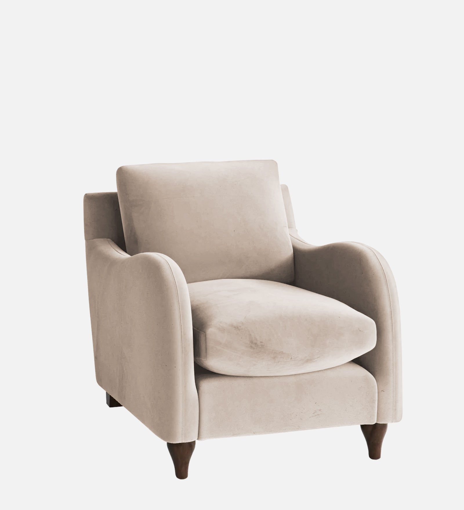 Sally Velvet 1 Seater Sofa In Camel Beige Colour
