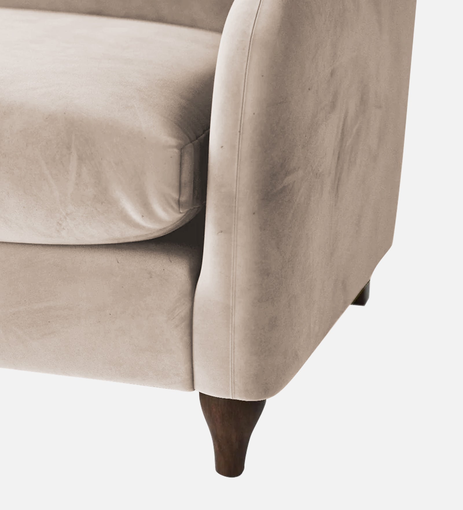 Sally Velvet 1 Seater Sofa In Camel Beige Colour