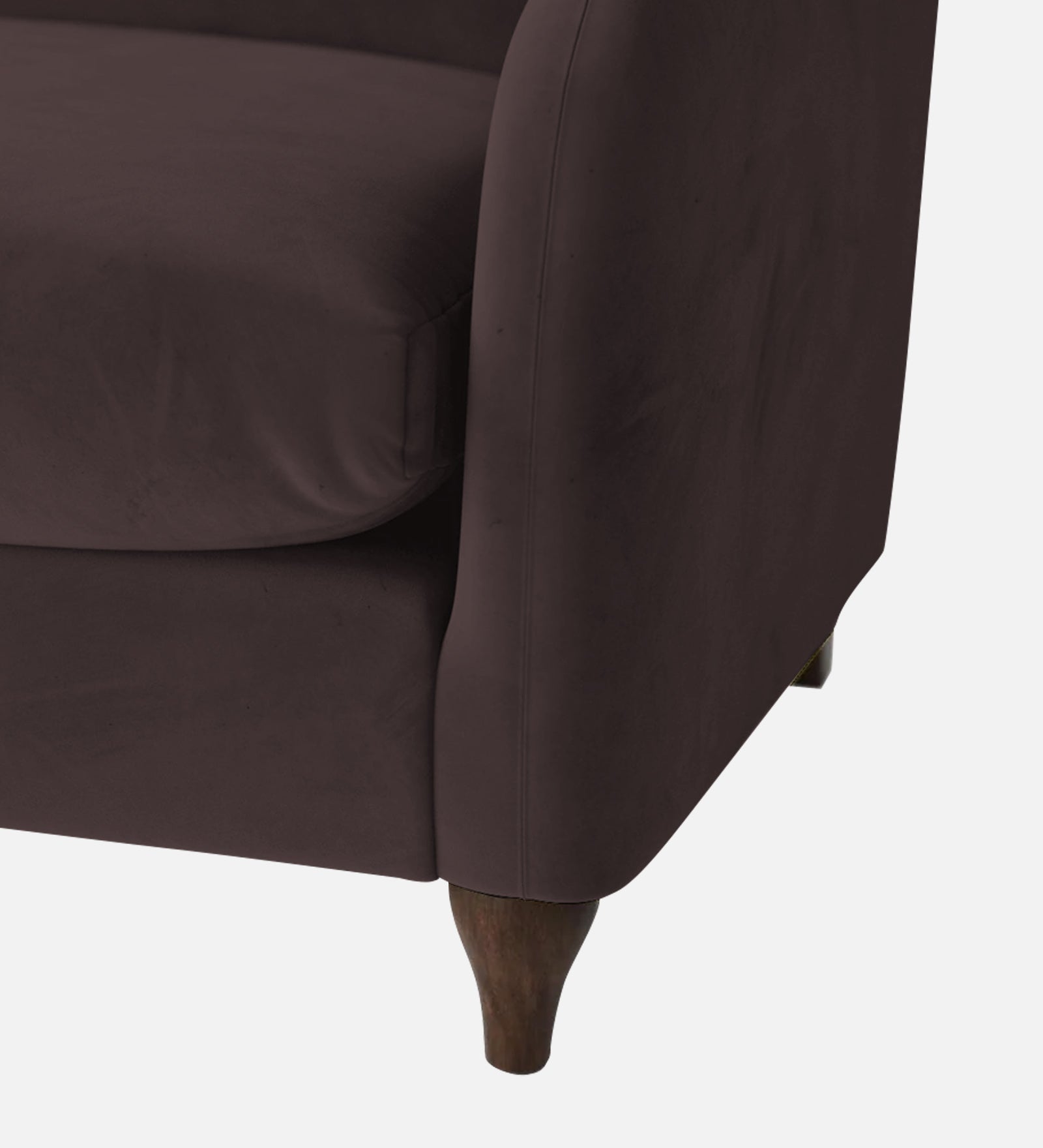 Sally Velvet 1 Seater Sofa In Mocha Brown Colour