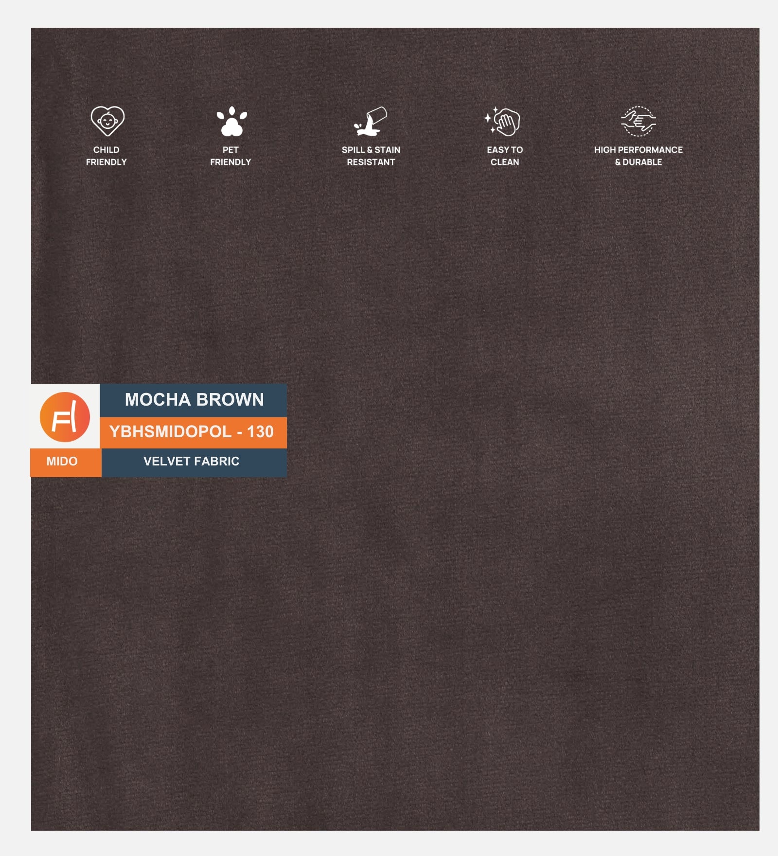 Sally Velvet 1 Seater Sofa In Mocha Brown Colour