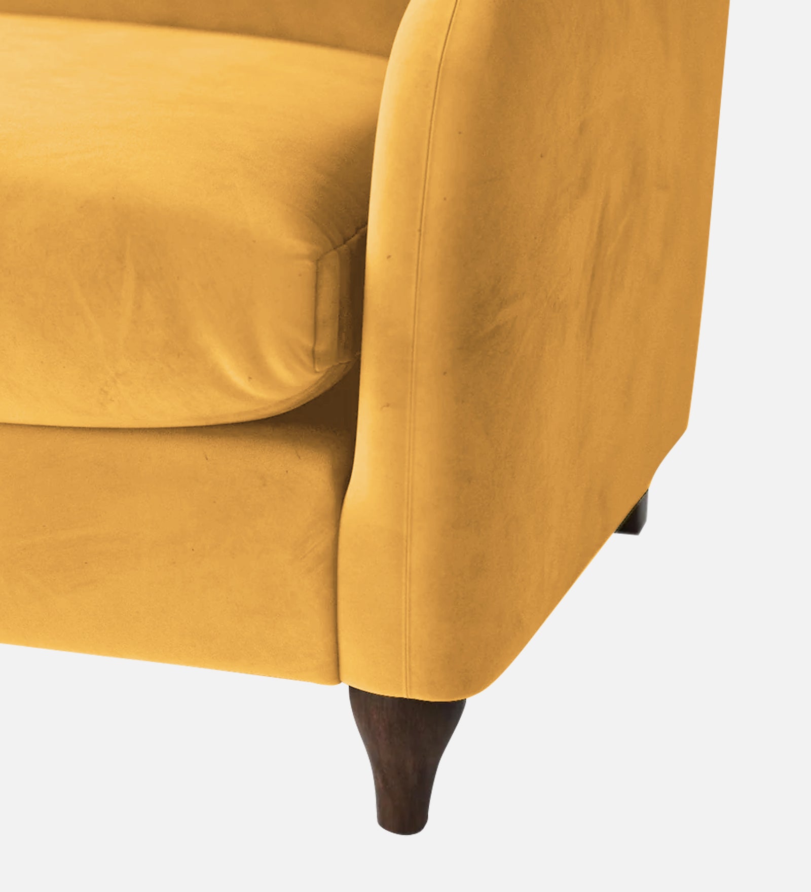 Sally Velvet 1 Seater Sofa In Turmeric Yellow Colour