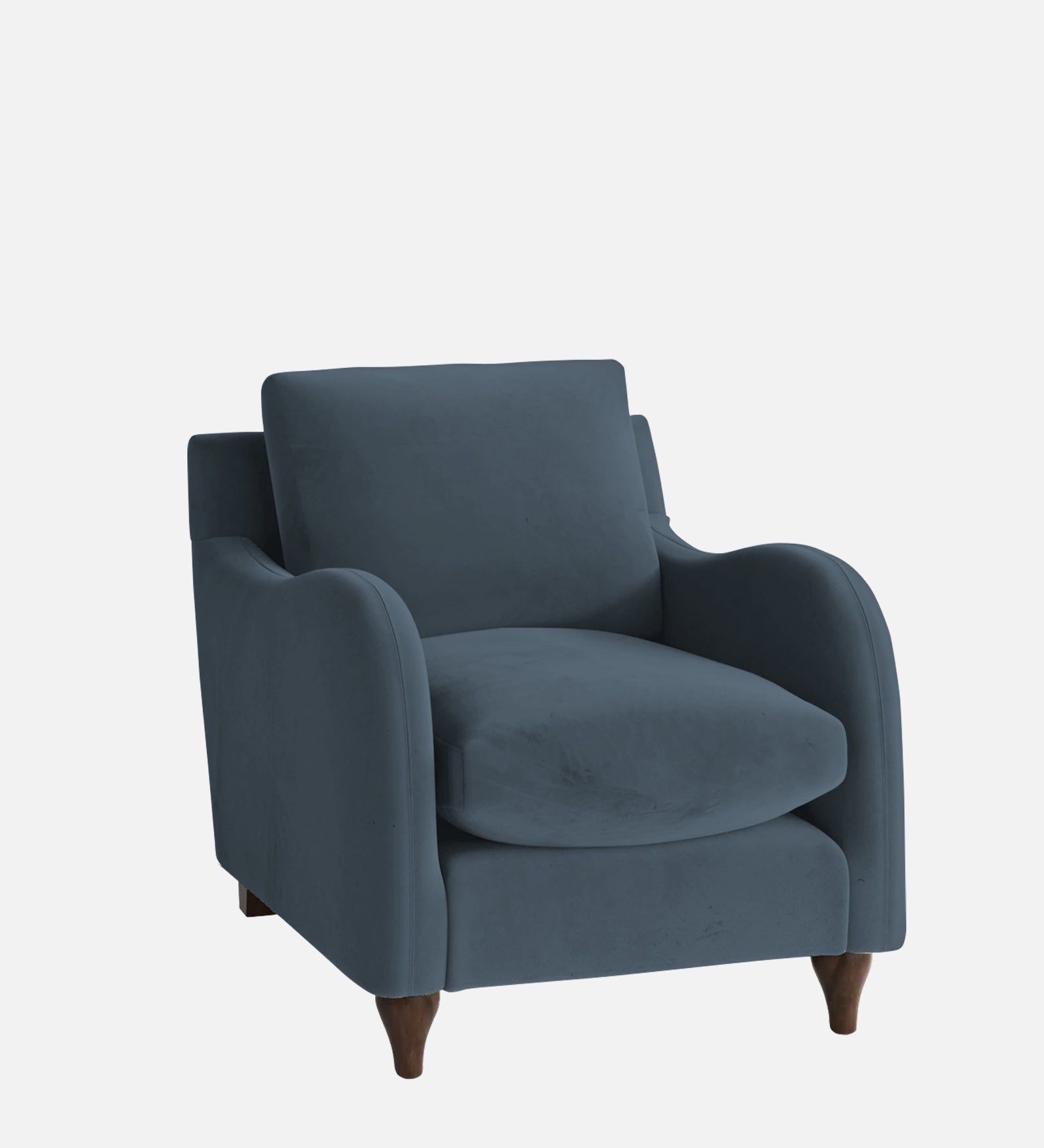 Sally Velvet 1 Seater Sofa In Oxford Blue Colour