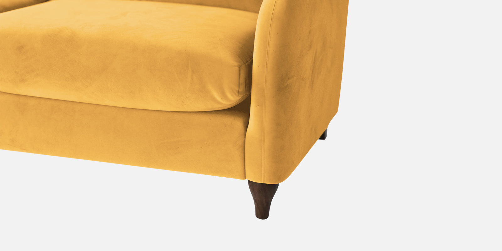 Sally Velvet 2 Seater Sofa In Turmeric Yellow Colour