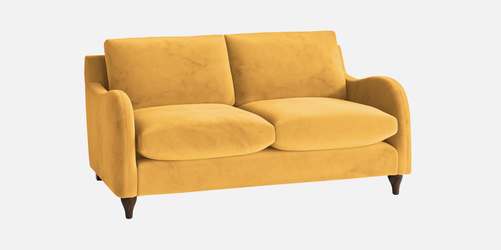 Sally Velvet 2 Seater Sofa In Turmeric Yellow Colour