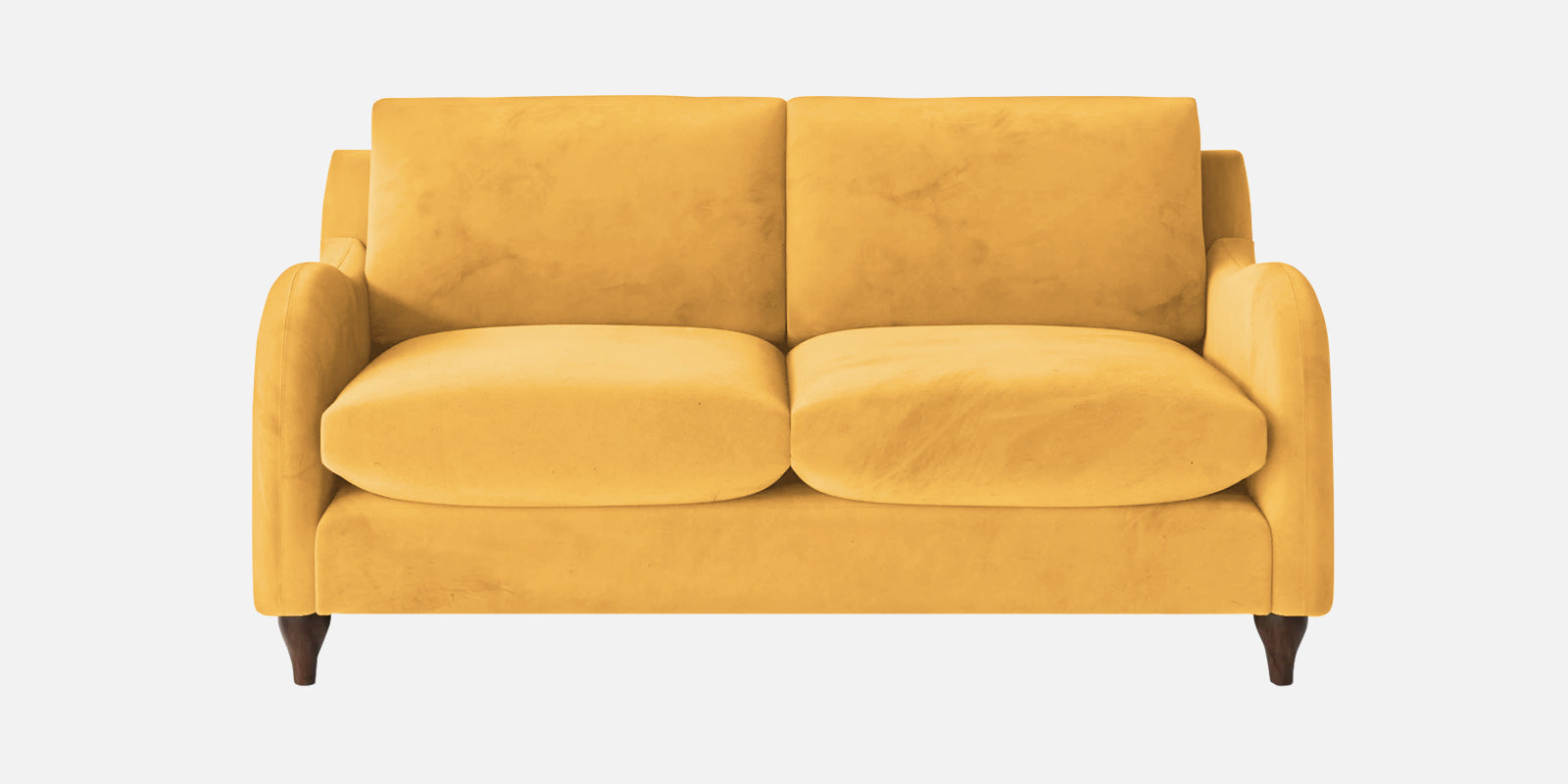 Sally Velvet 2 Seater Sofa In Turmeric Yellow Colour