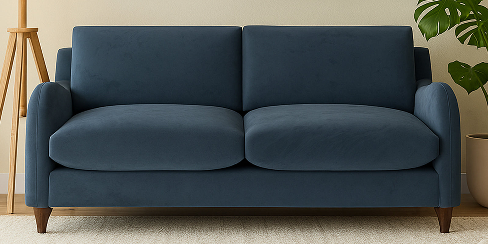 Sally Velvet 2 Seater Sofa In Oxford Blue Colour
