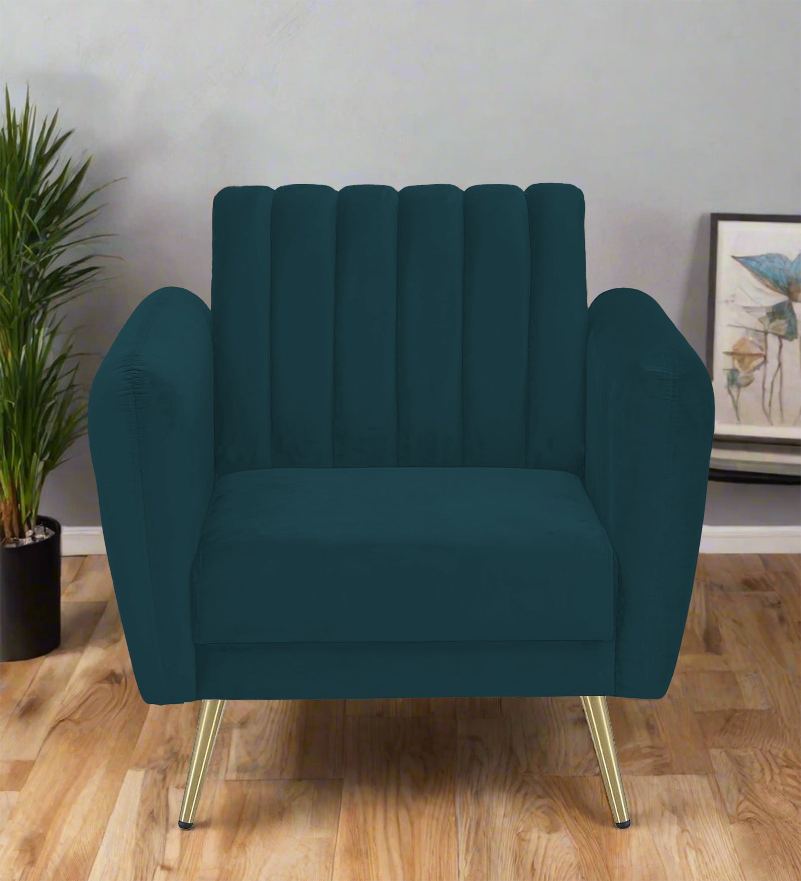Fidel Velvet 1 Seater Sofa In Arabian Green Colour - Febonic Living