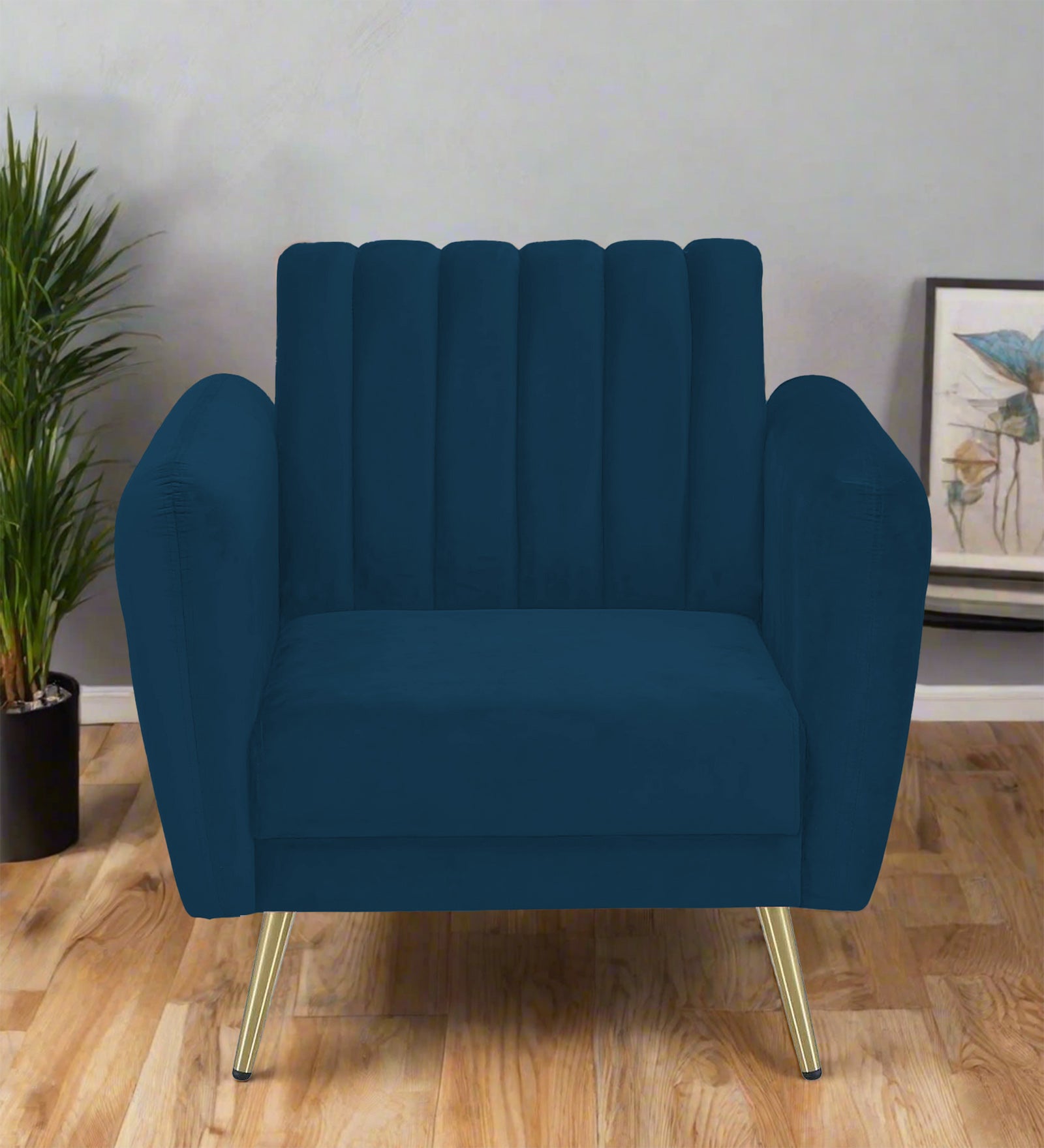Fidel Velvet 1 Seater Sofa In Azure Blue Colour - Febonic Living