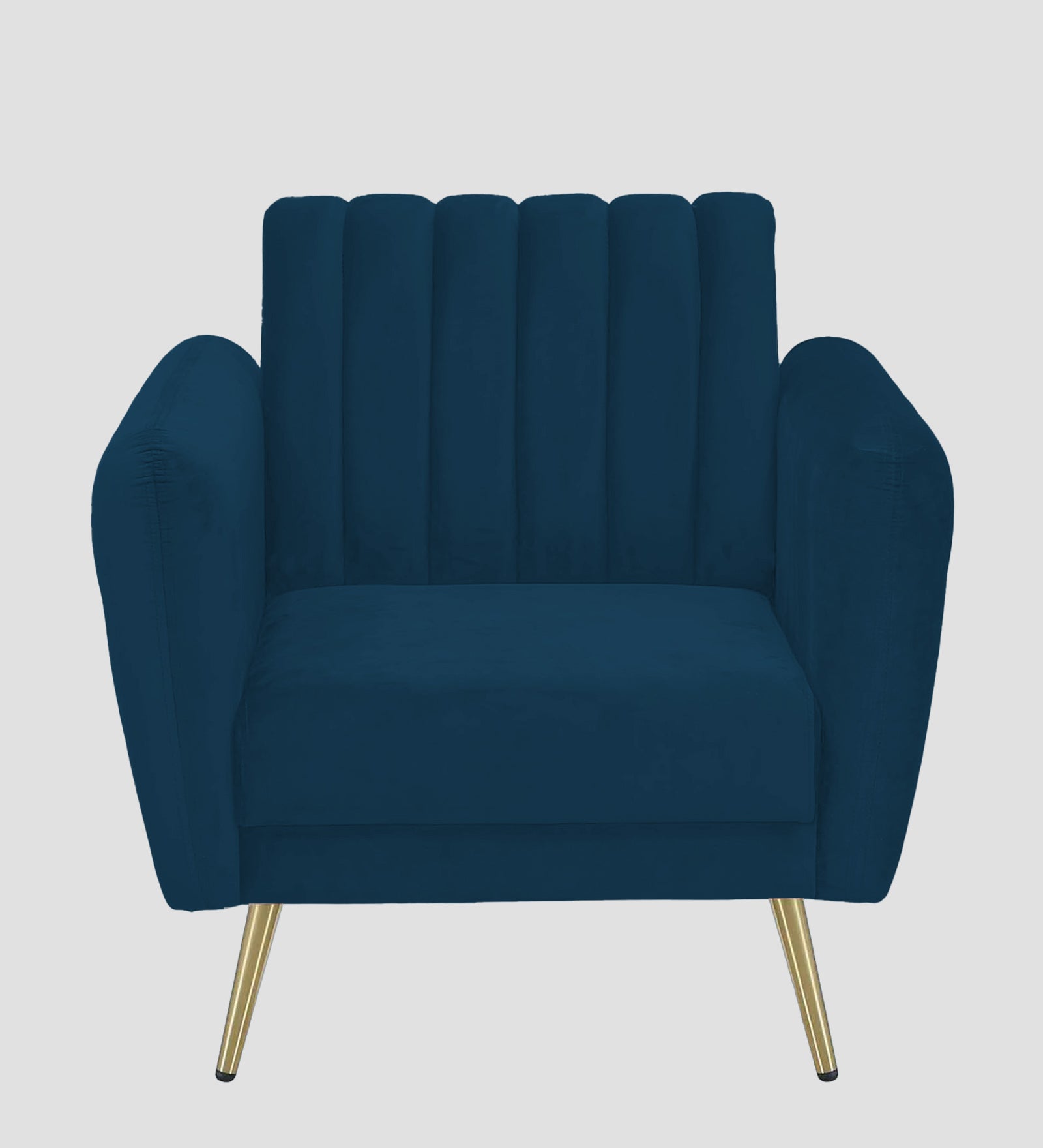 Fidel Velvet 1 Seater Sofa In Azure Blue Colour - Febonic Living