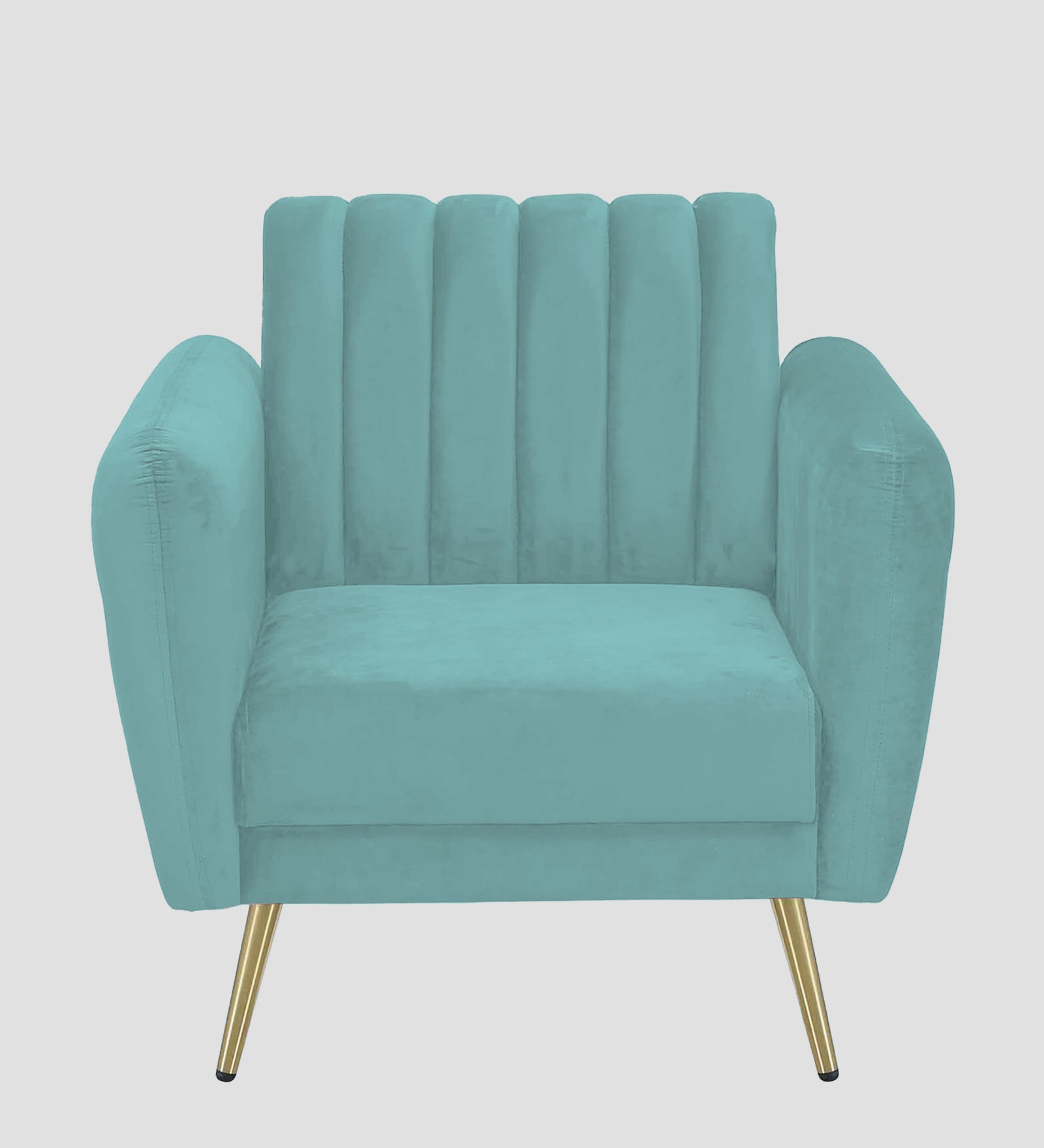 Fidel Velvet 1 Seater Sofa In Barmunda Aqua Colour - Febonic Living