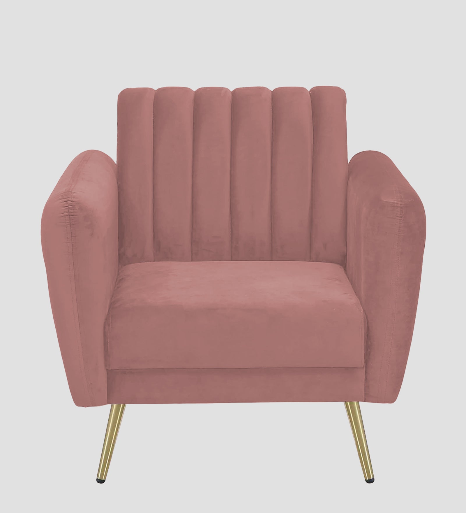 Fidel Velvet 1 Seater Sofa In Blush Pink Colour - Febonic Living