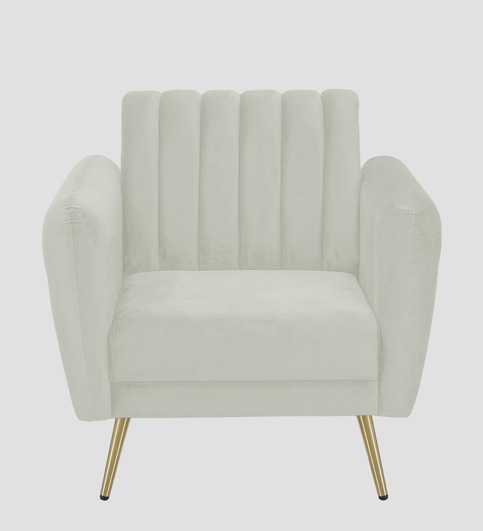 Fidel Velvet 1 Seater Sofa In Bone Grey Colour - Febonic Living