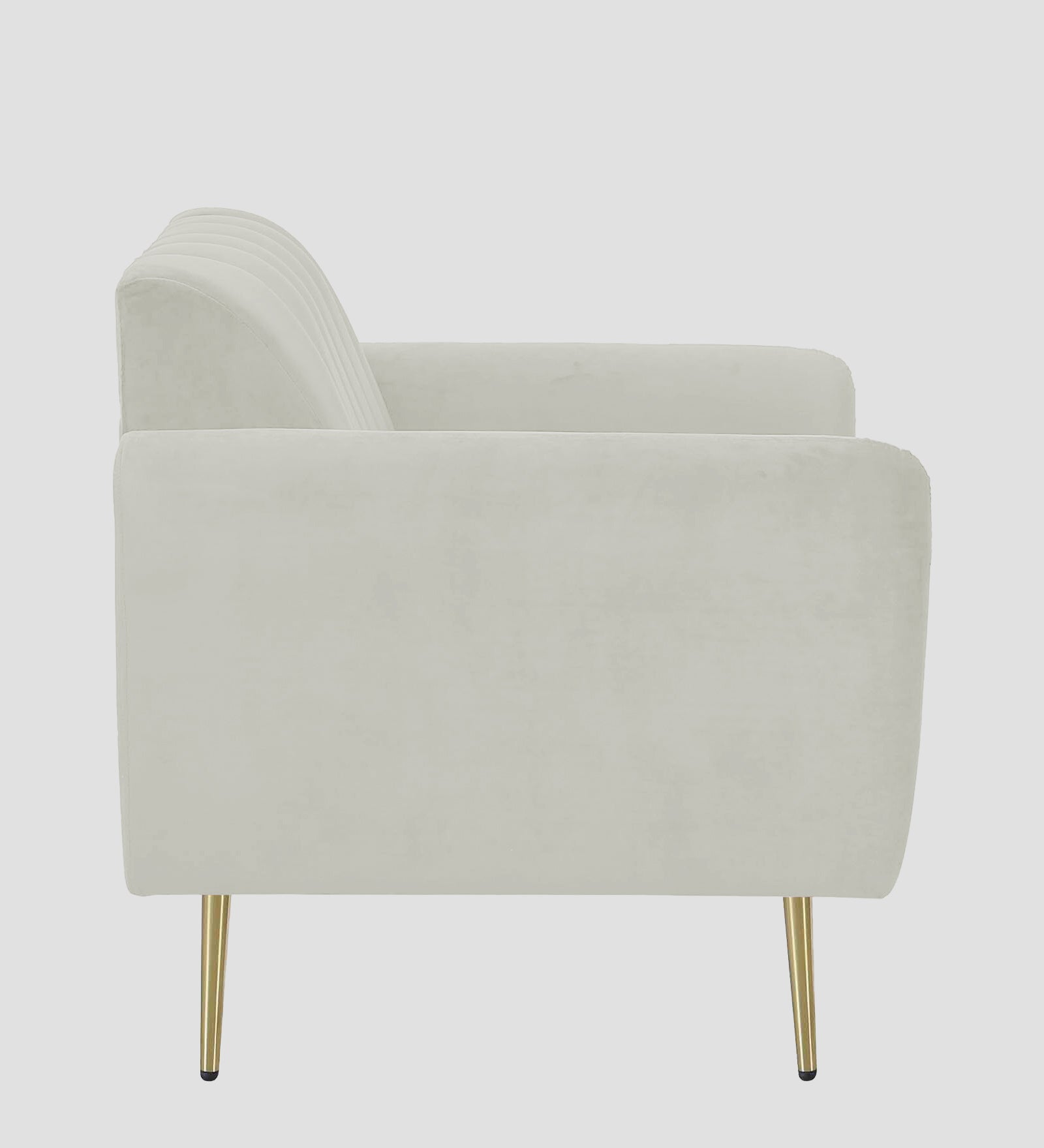 Fidel Velvet 1 Seater Sofa In Bone Grey Colour - Febonic Living