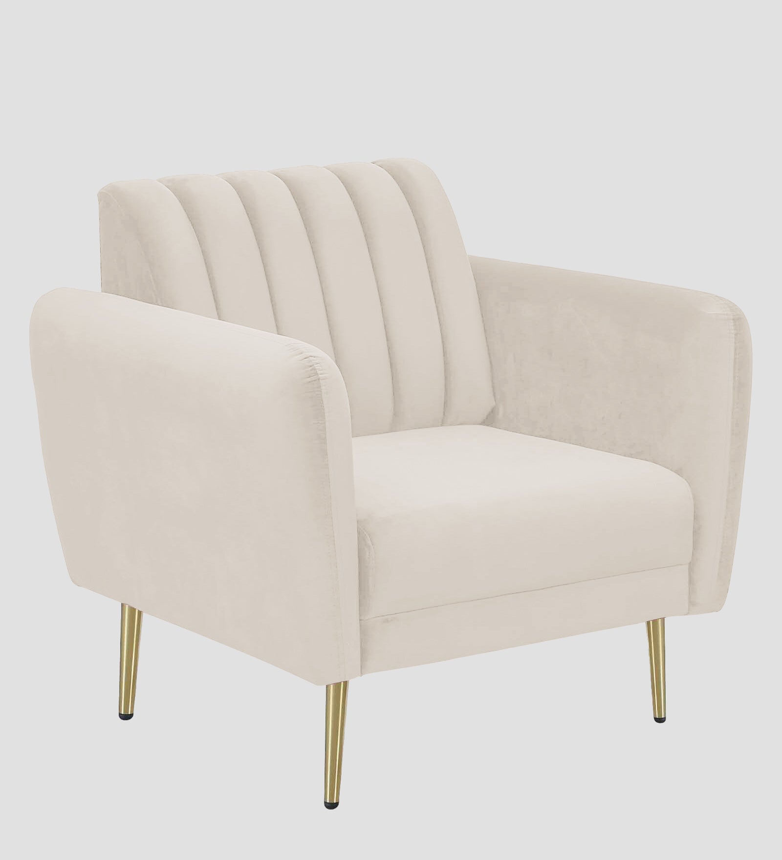 Fidel Velvet 1 Seater Sofa In Camel Beige Colour - Febonic Living