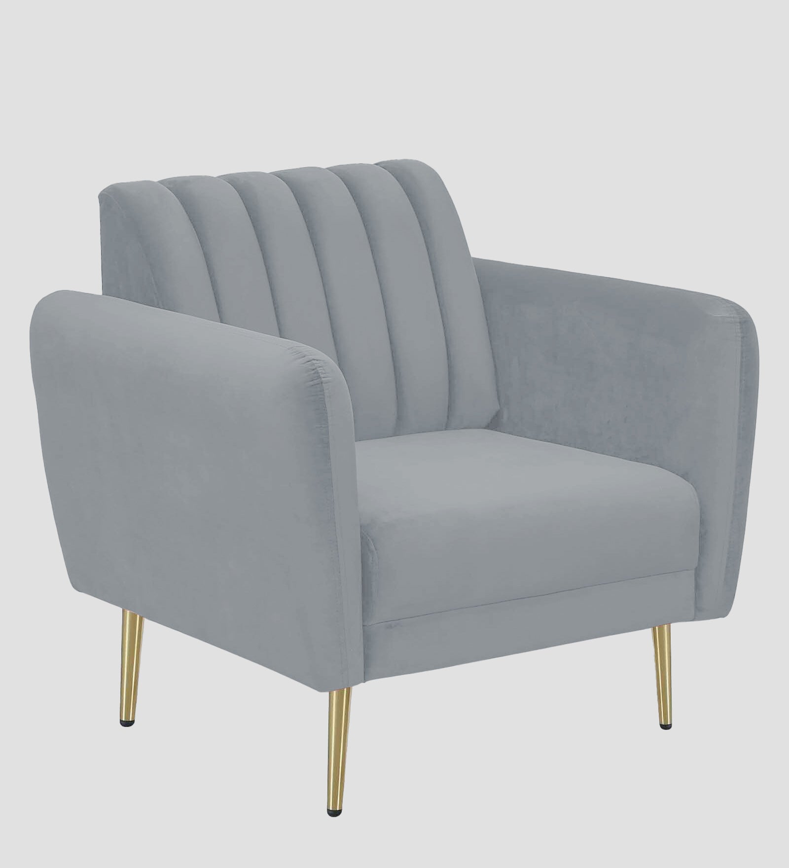 Fidel Velvet 1 Seater Sofa In Concrete Grey Colour - Febonic Living