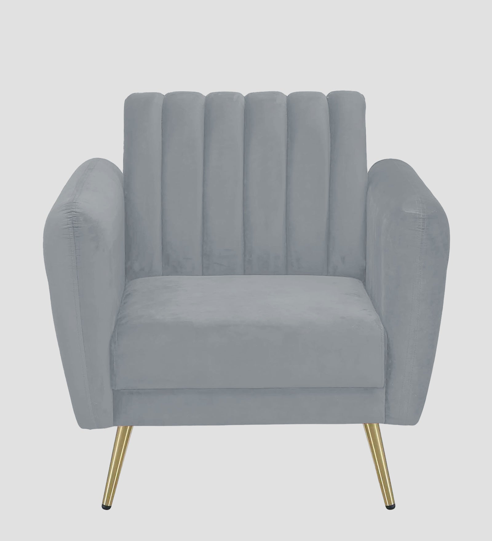 Fidel Velvet 1 Seater Sofa In Concrete Grey Colour - Febonic Living