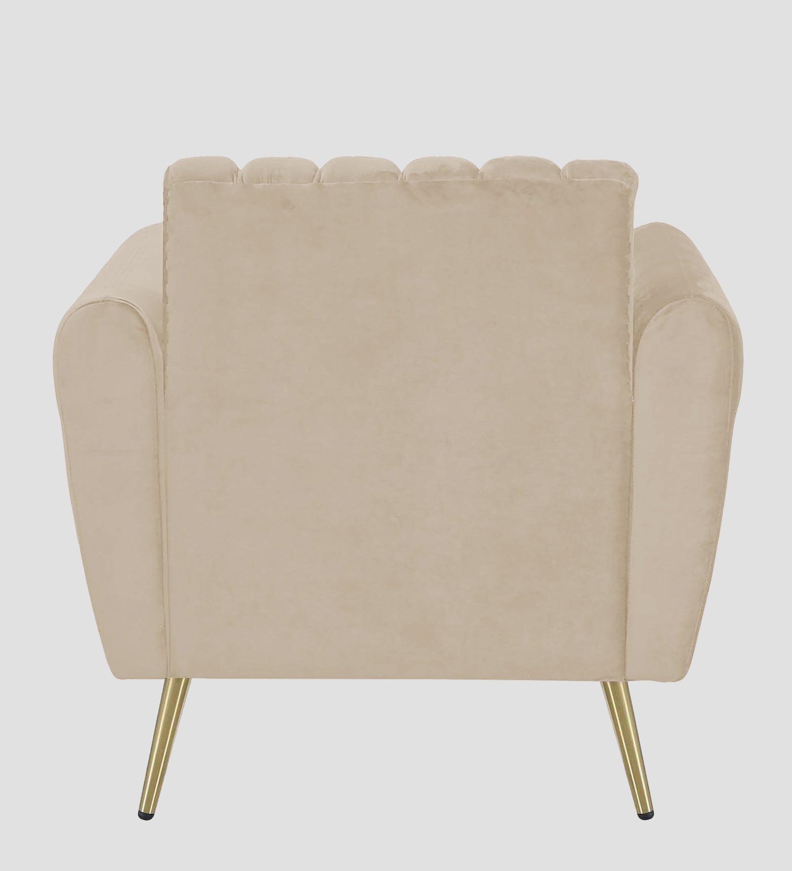 Fidel Velvet 1 Seater Sofa In Cream Beige Colour - Febonic Living