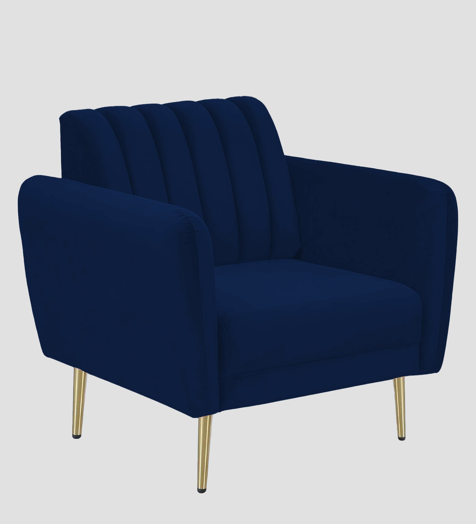 Fidel Velvet 1 Seater Sofa In Dark Blue Colour - Febonic Living