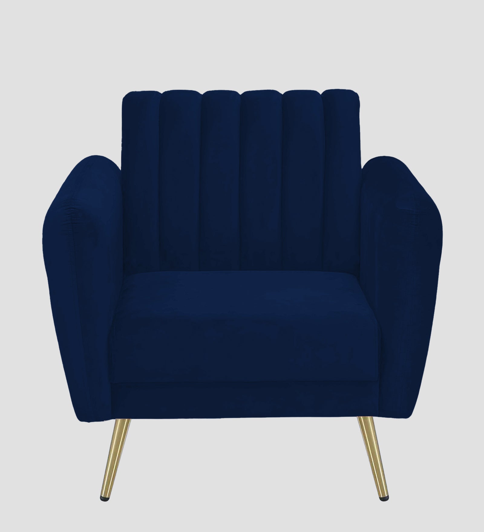 Fidel Velvet 1 Seater Sofa In Dark Blue Colour - Febonic Living