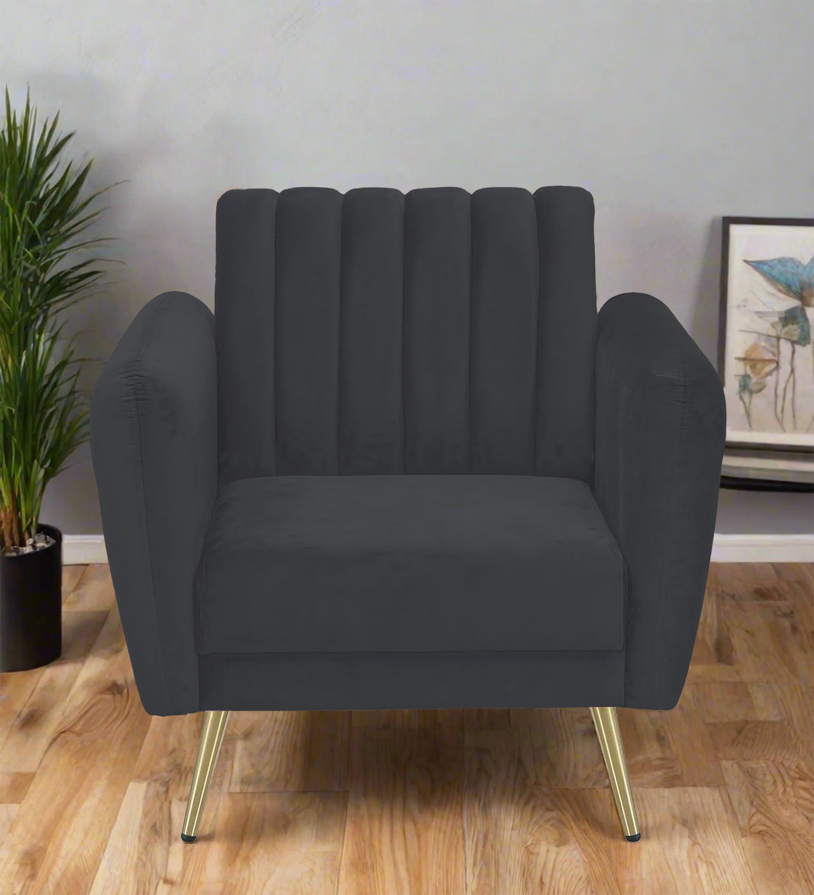 Fidel Velvet 1 Seater Sofa In Davy Grey Colour - Febonic Living