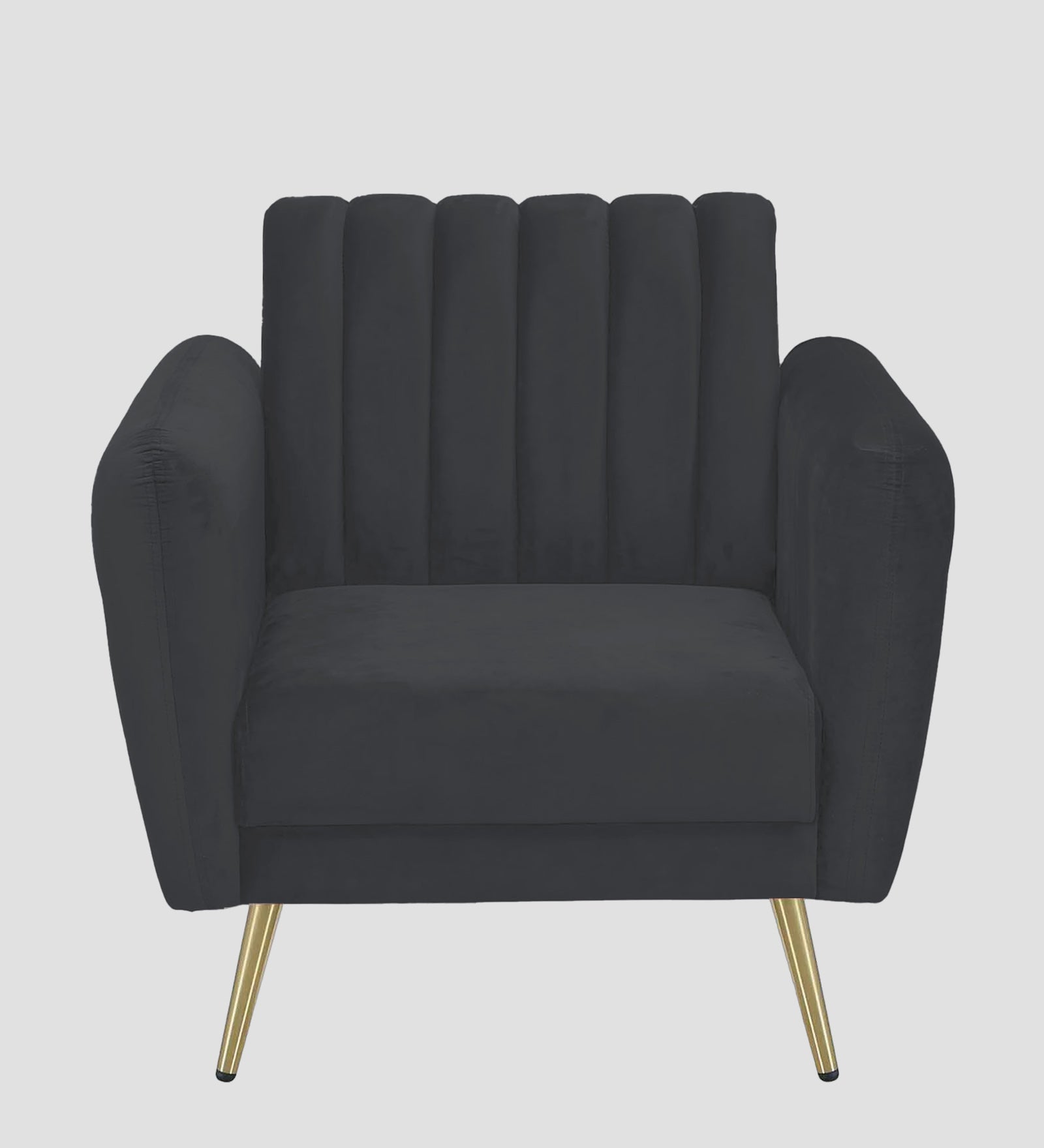 Fidel Velvet 1 Seater Sofa In Davy Grey Colour - Febonic Living