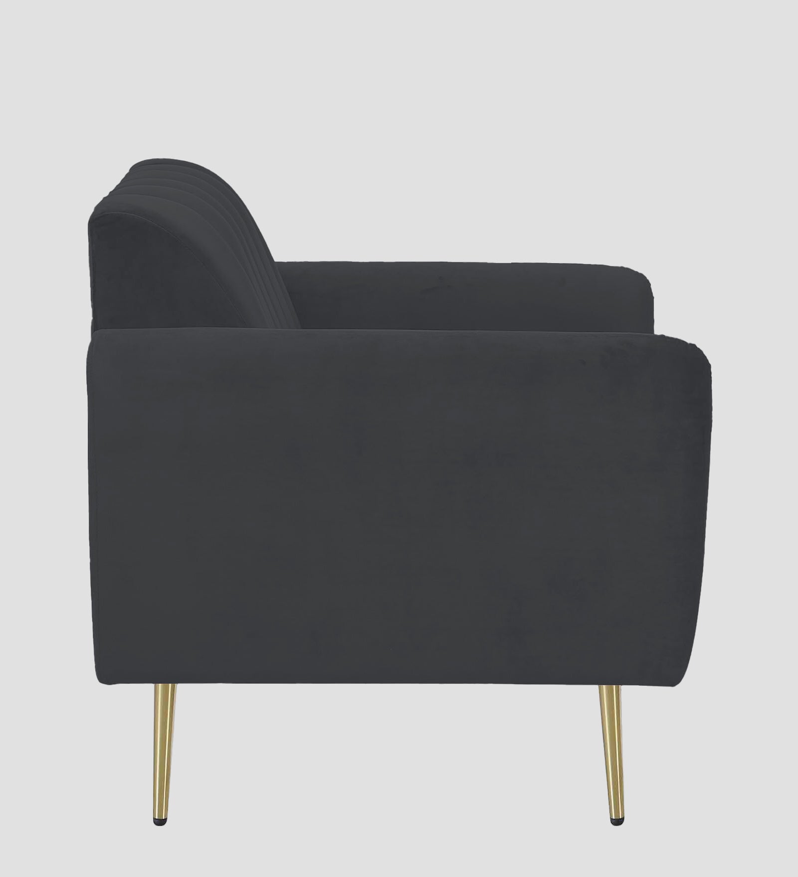 Fidel Velvet 1 Seater Sofa In Davy Grey Colour - Febonic Living