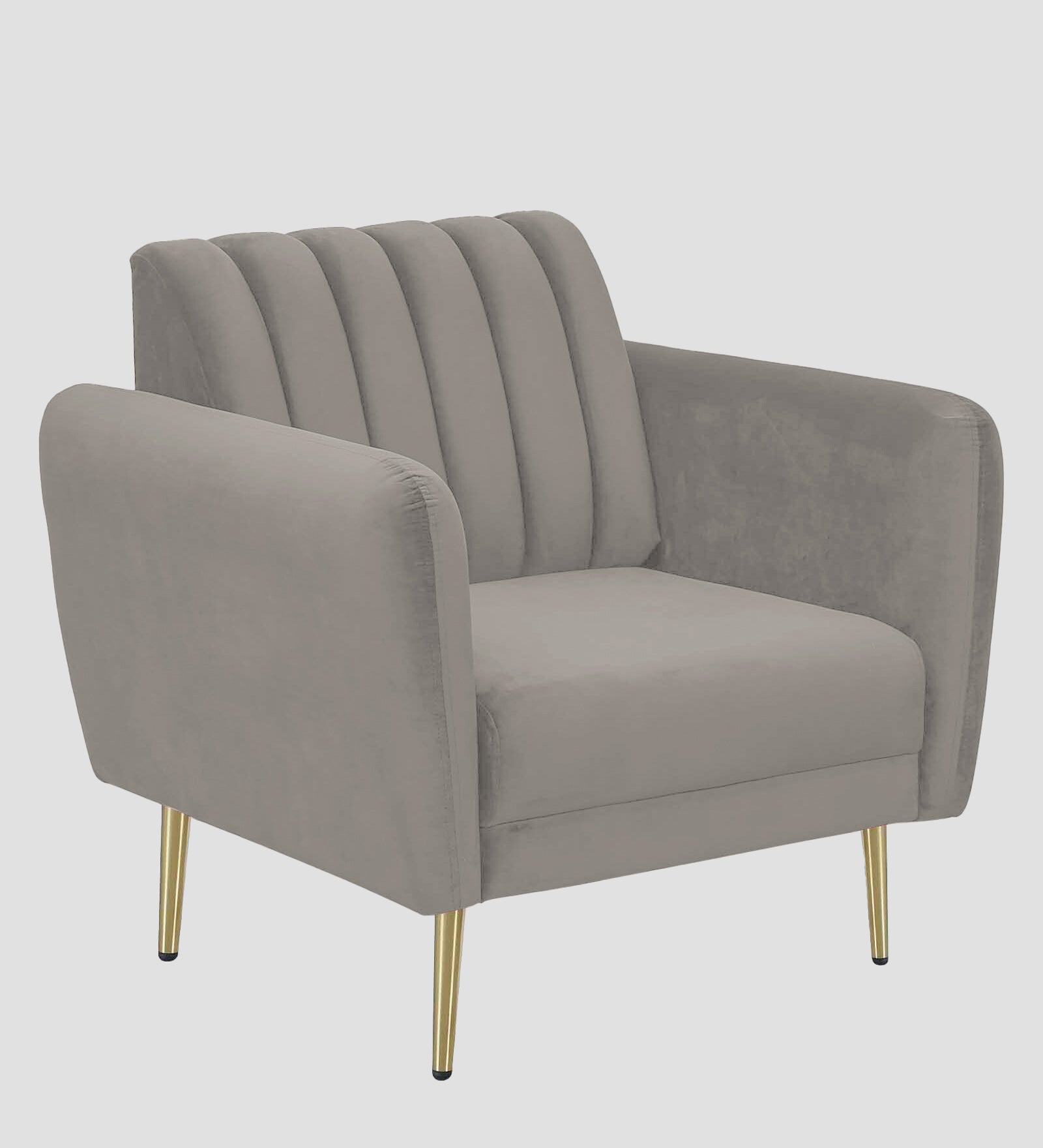 Fidel Velvet 1 Seater Sofa In Echo Grey Colour - Febonic Living