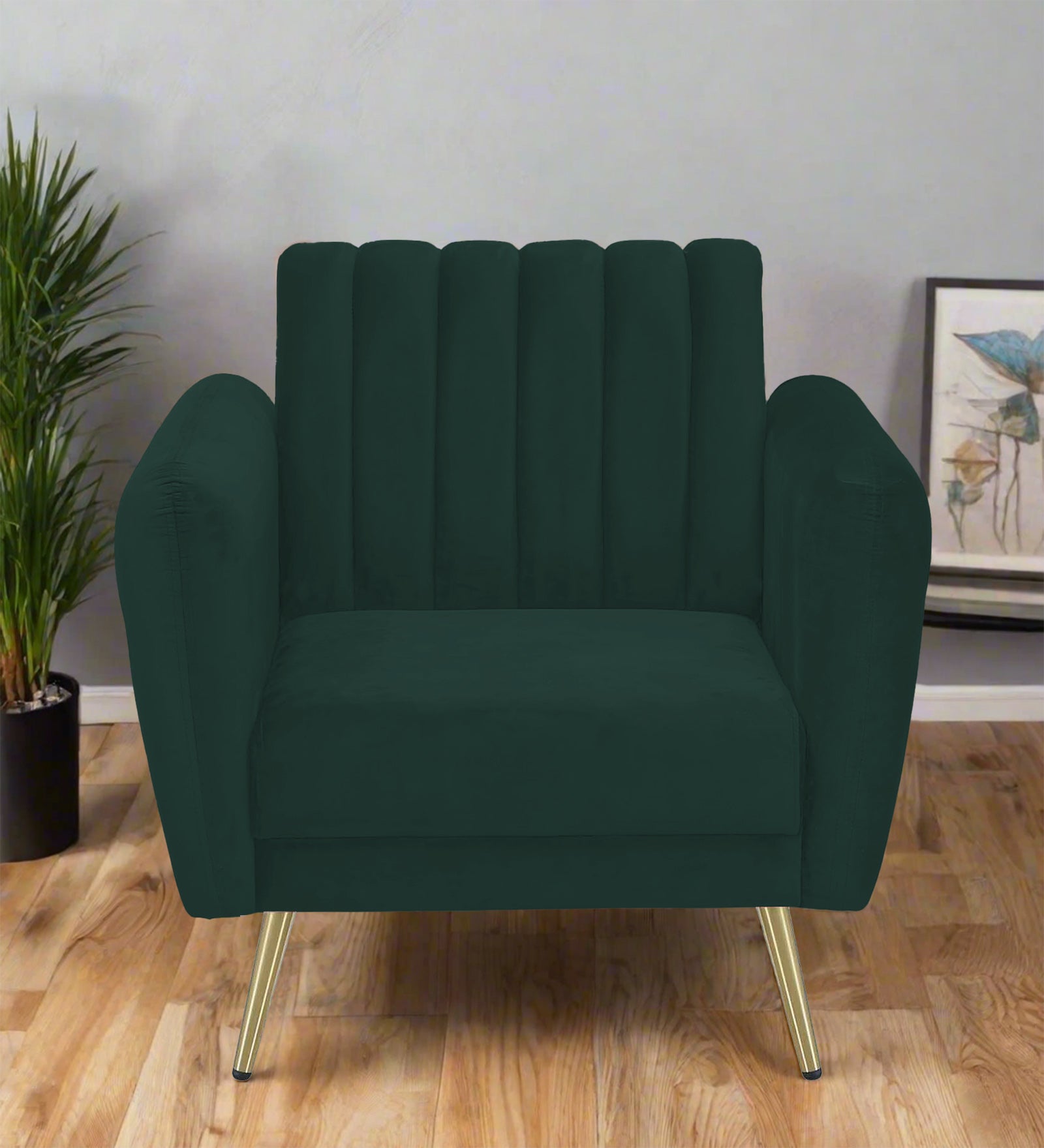 Fidel Velvet 1 Seater Sofa In Forest Green Colour - Febonic Living