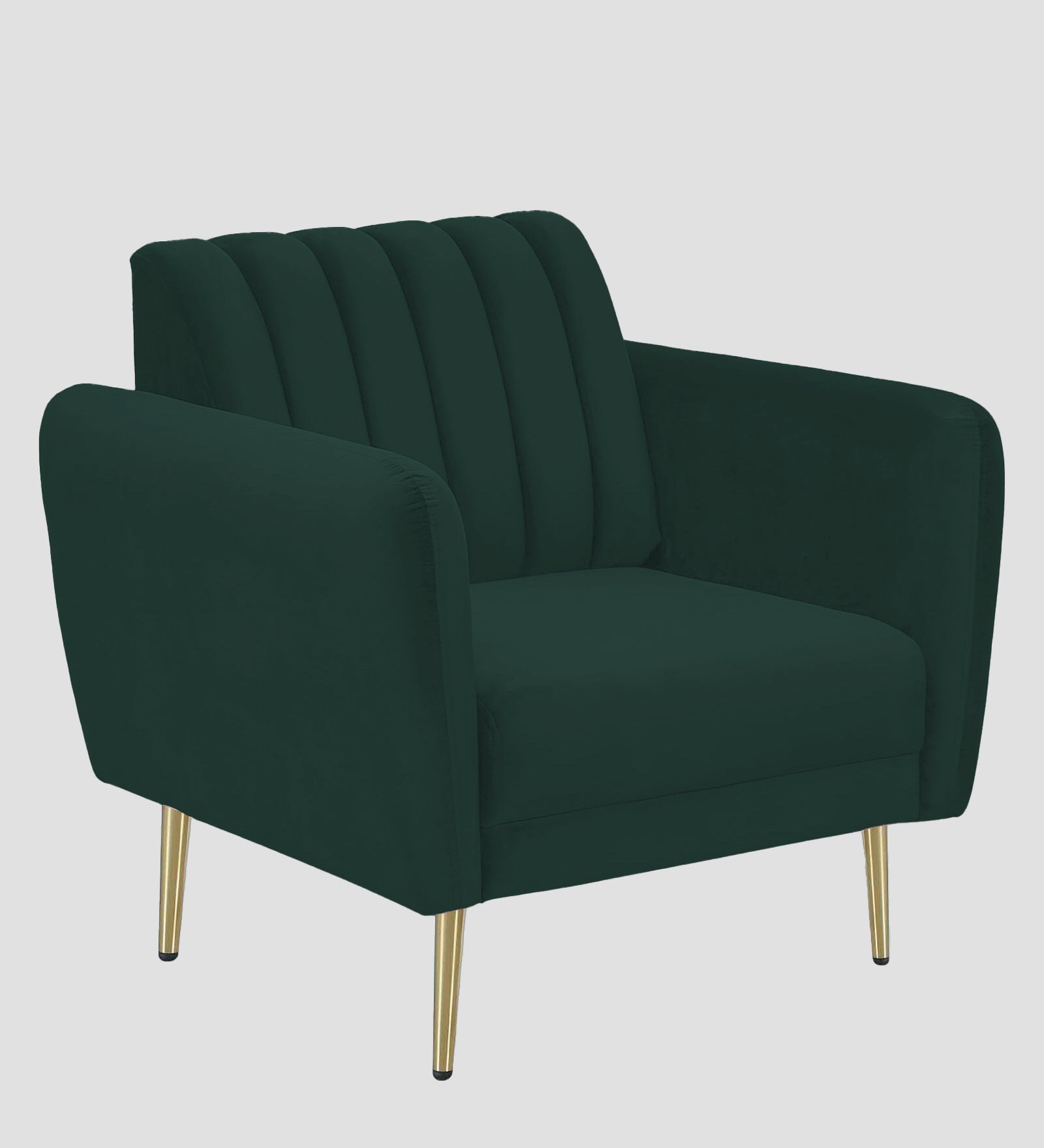 Fidel Velvet 1 Seater Sofa In Forest Green Colour - Febonic Living